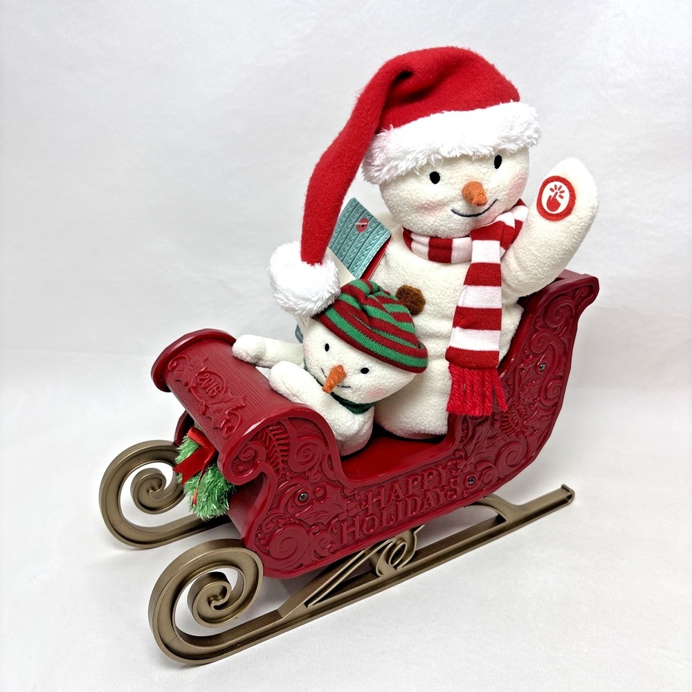 2016 Hallmark Jingle Pals Christmas Singing Snowman Twinkling Sleigh Animated
